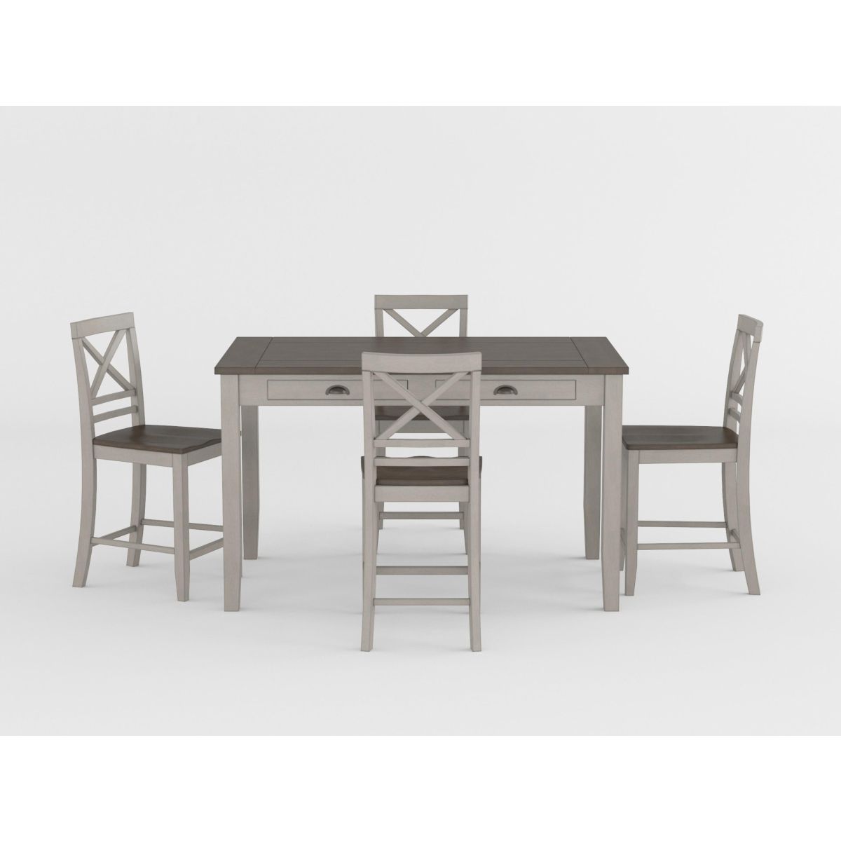 Brightleaf - Counter Height Chair (Set of 2) - Brown / Gray