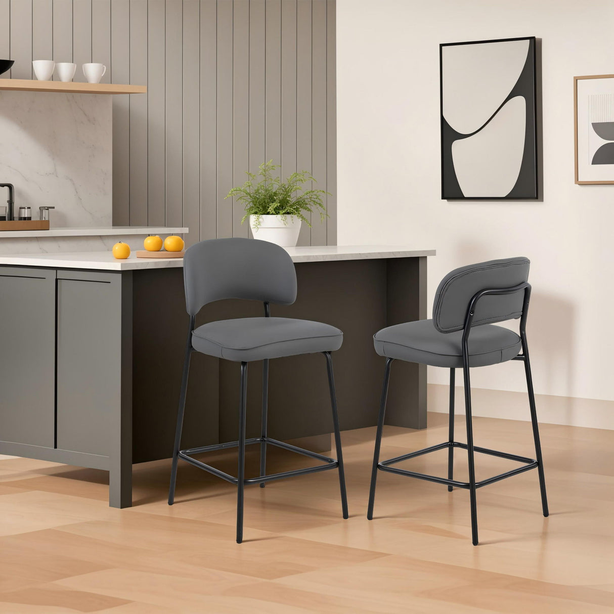 Blythe - Vegan Leather Bar Chair (Set of 2)