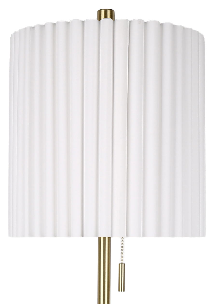 Gilded Cadence - 32 X 11 - Metal Buffet Lamp (Set of 2) - Textured White Pu Leather, Soft Gold
