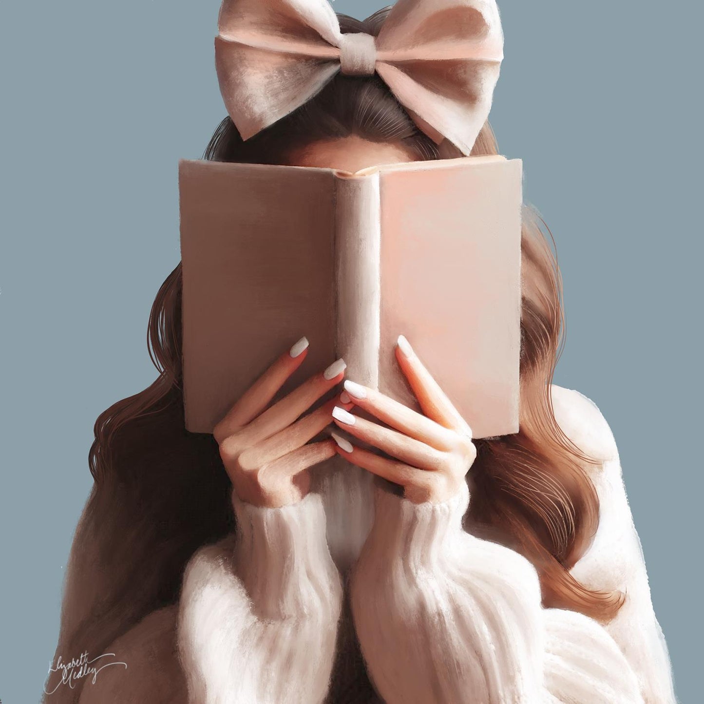 Bookworm By Elizabeth Medley (Framed Small) - Pink