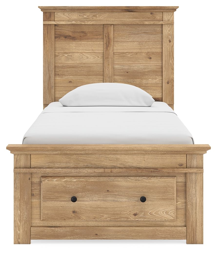 Makidern - Panel Storage Bed With Storage Footboard