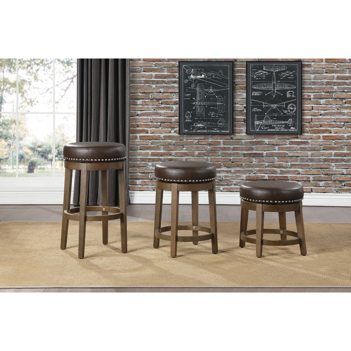 Westby - Round Swivel Stool (Set of 2)