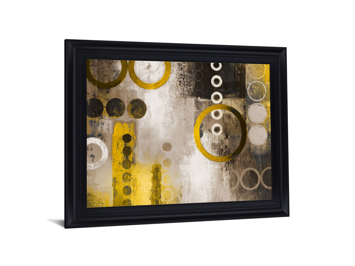 Golden Orbit - 28" x 34" Framed Wall Art - Yellow