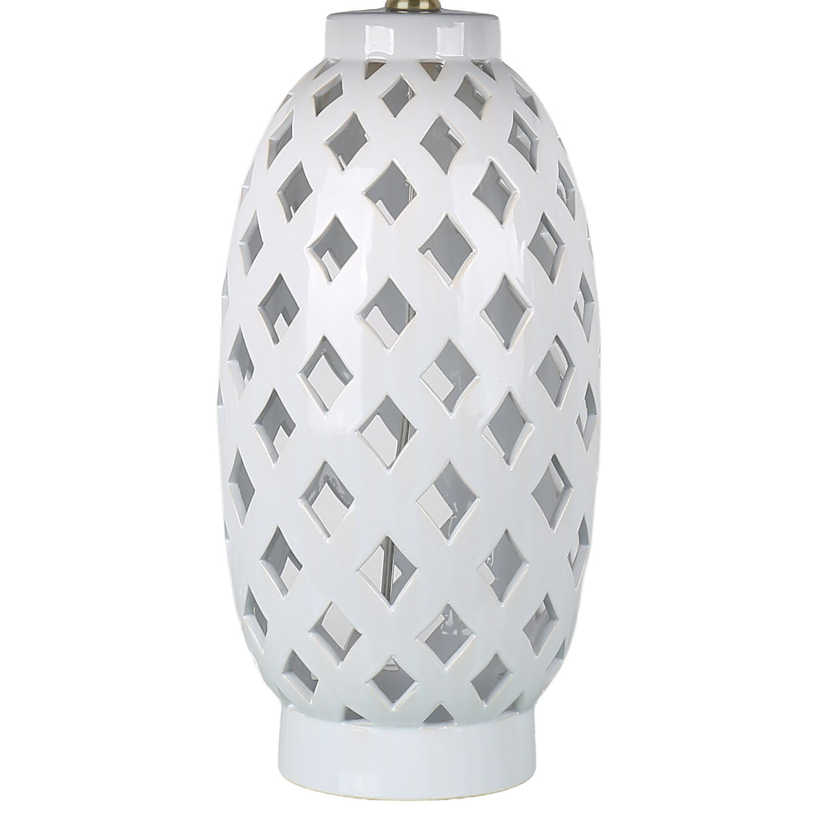Harbor Trellis - 28 X 16 - Ceramic Table Lamp (Set of 2) - Matte White