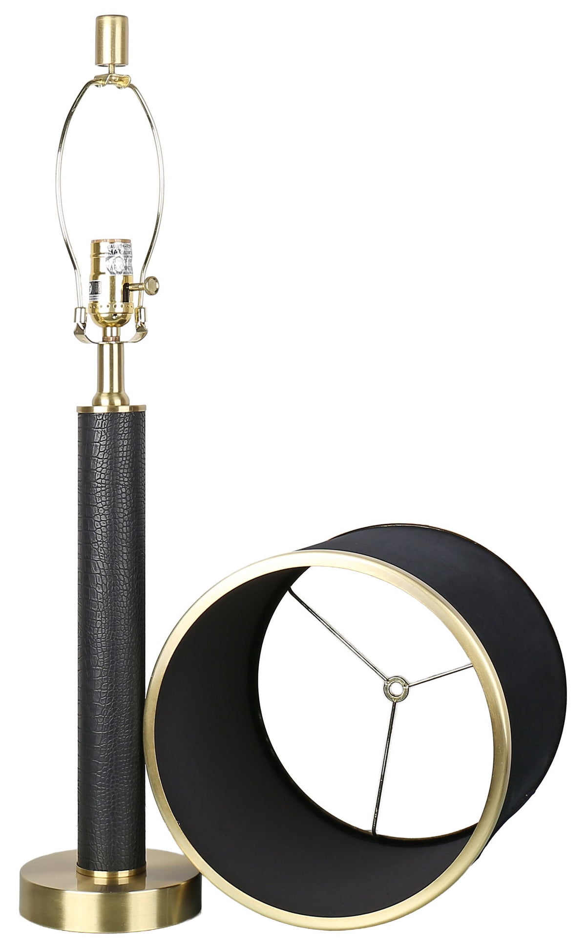 Midnight Regent - 27 X 11 - Pu Leather Table Lamp (Set of 2) - Black Pu Gator Leather