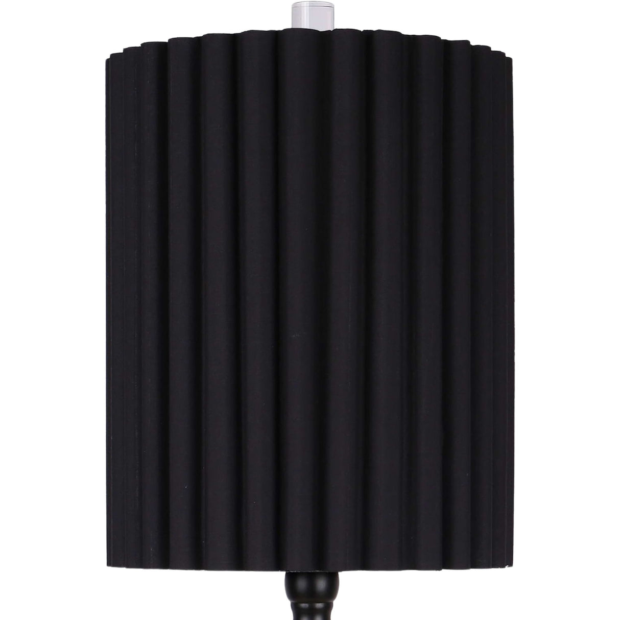 "Obsidian Elegance" Metal Buffet Lamp (Set of 2) - Black / Clear Crystal