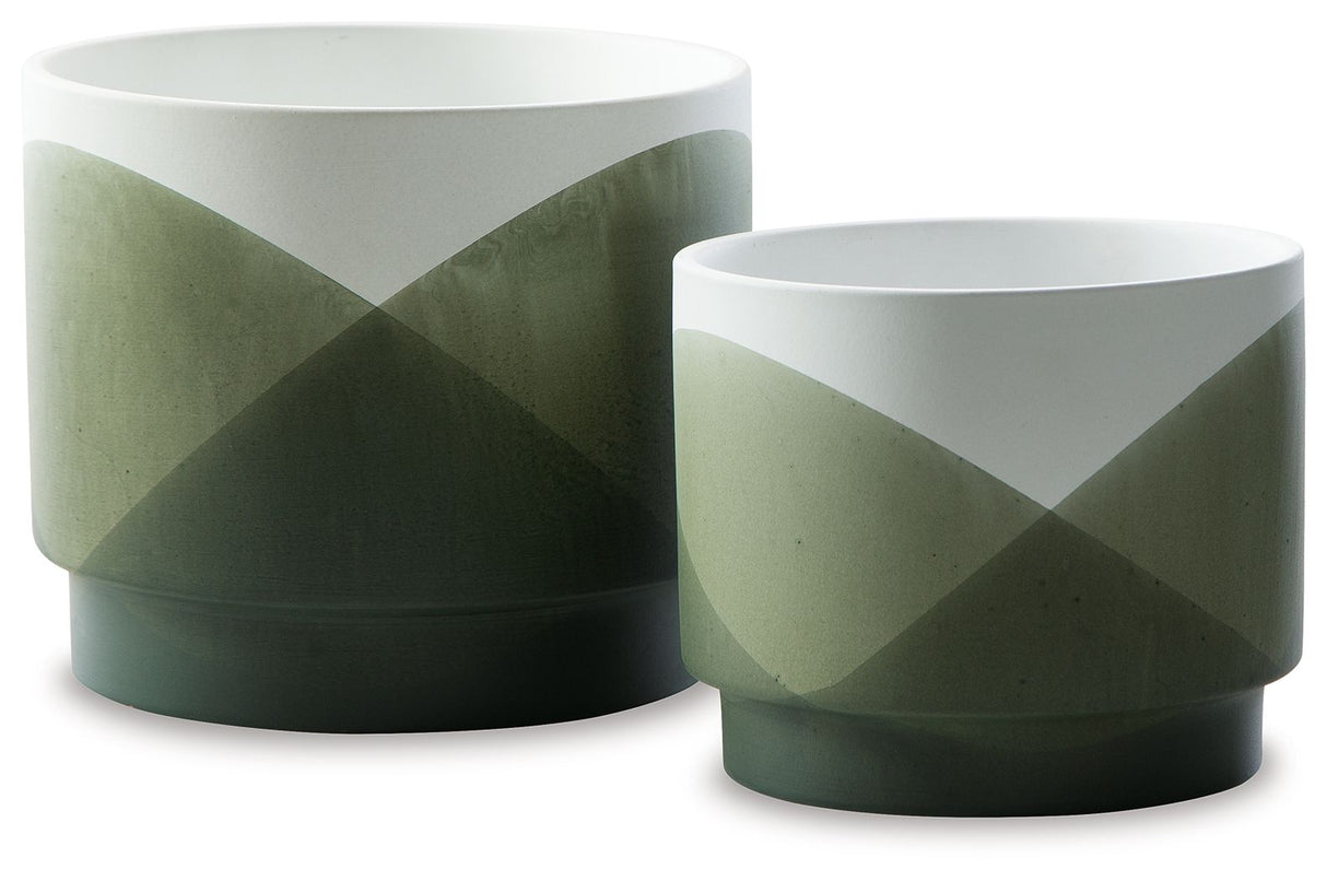 Ardenridge - Planter Set (Set of 2) - Green / White