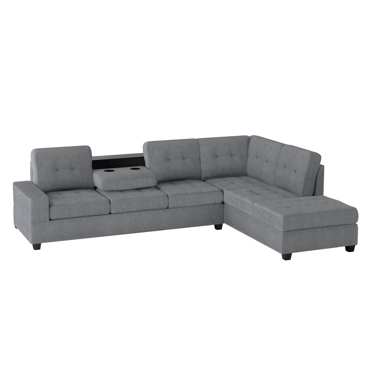 Maston - 2 Piece Reversible Sectional With Drop-Down Cup Holders