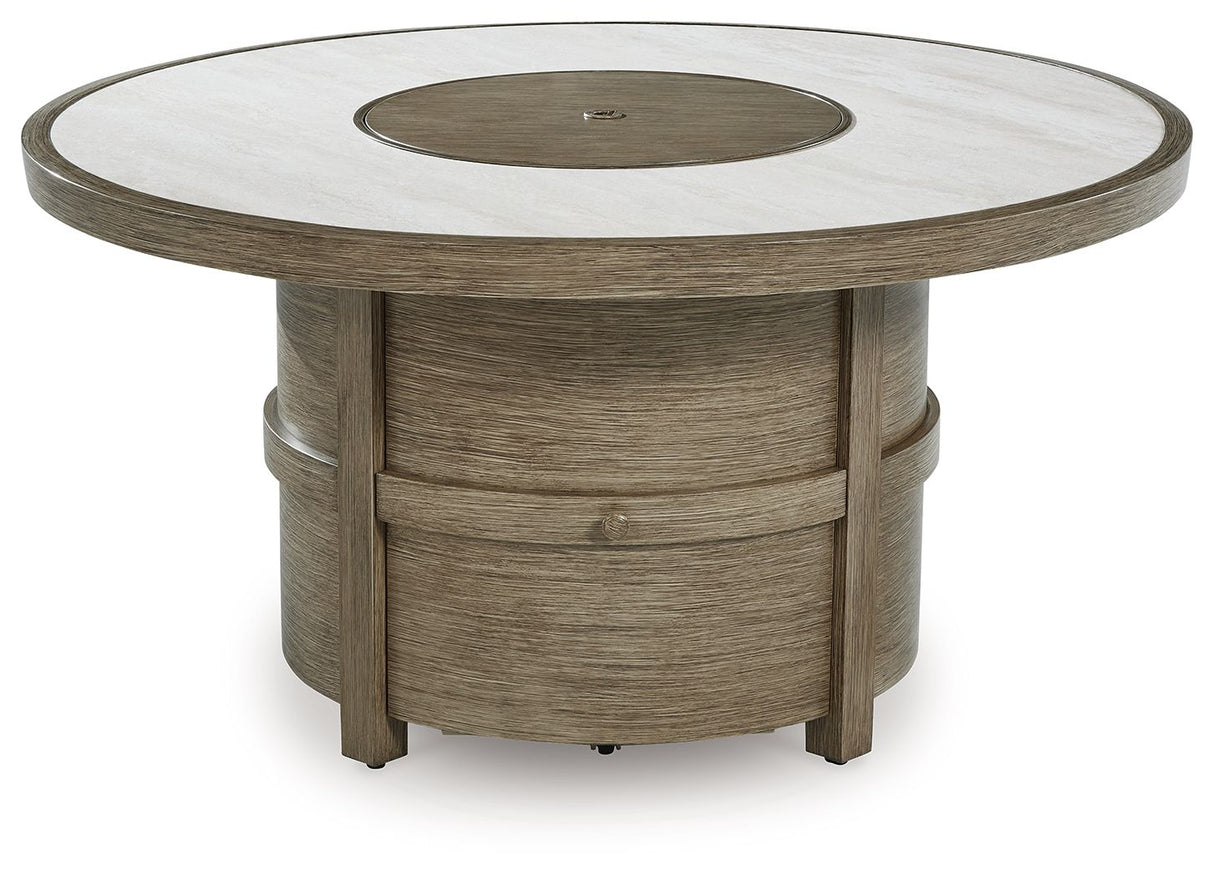 Rainier Ranch - Round Fire Pit Table - Beige
