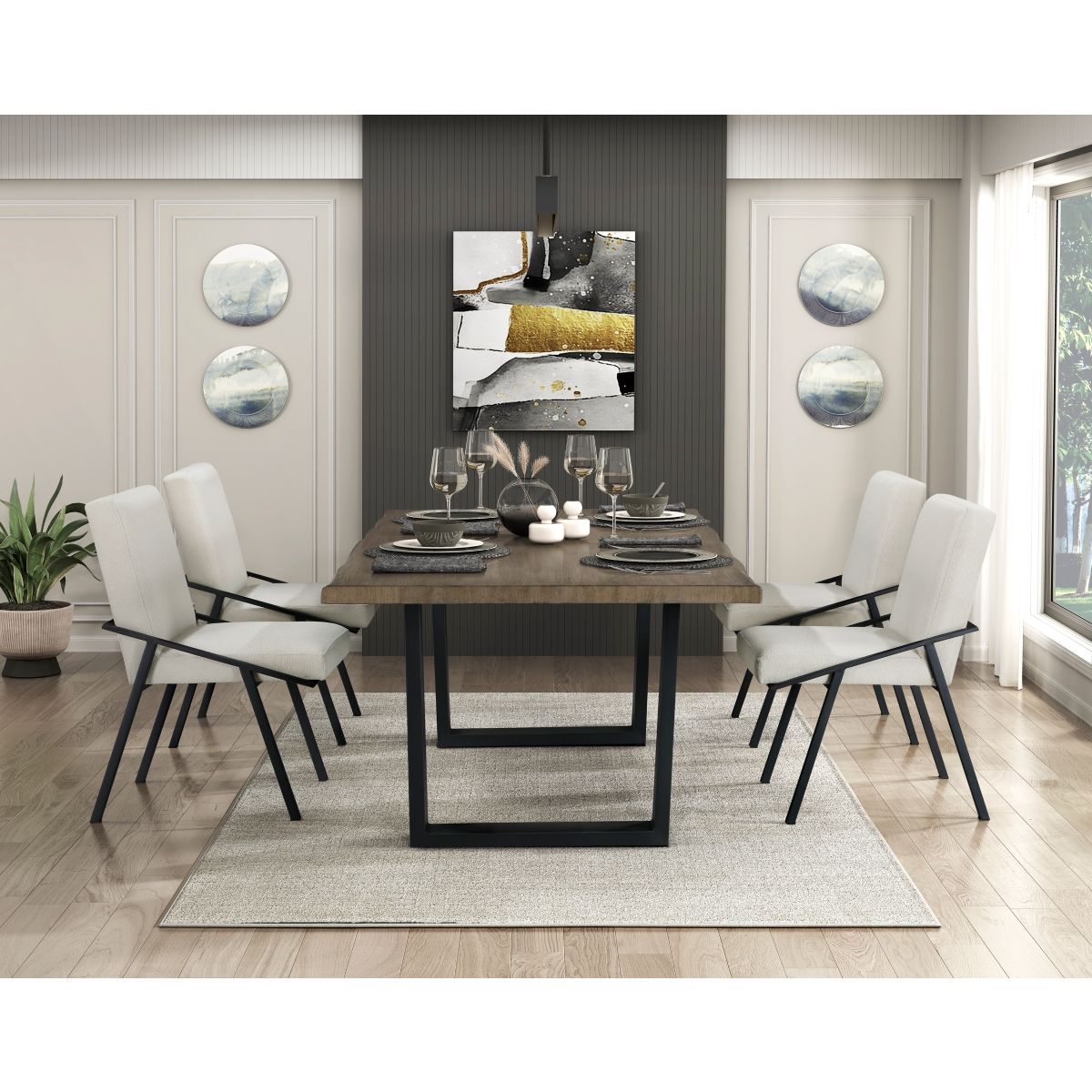 Rochelle - Dining Table - Black / Brown
