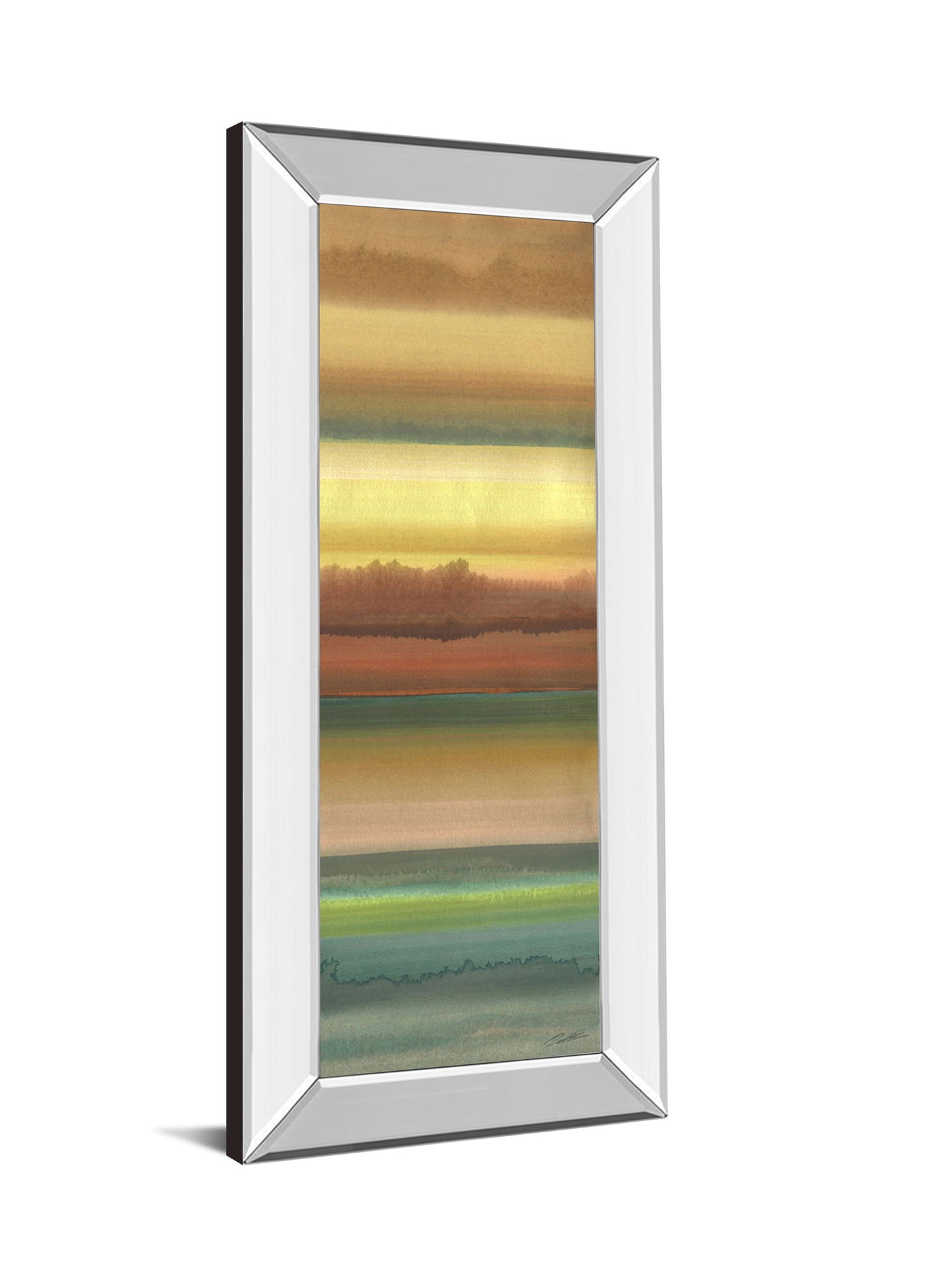 Ambient Sky Il By John Butler - Mirror Framed Print Wall Art - Light Brown