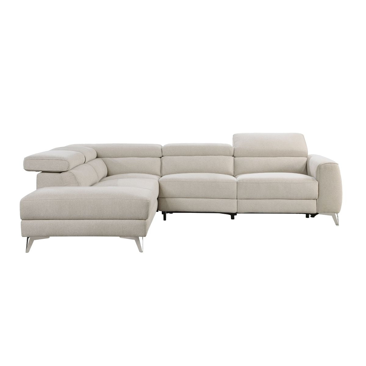 Bienvenue - 2 Piece Power Reclining Sectional With Left Chaise - Beige