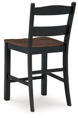 Valebeck - Barstool (Set of 2) - Black / Brown