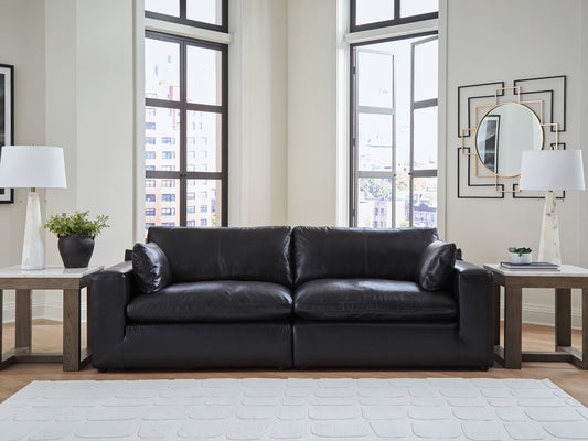 Emilia - 2-Piece Sectional Loveseat - Black