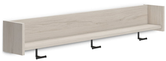 Socalle - Wall Mounted Coat Rack w/Shelf - Light Natural
