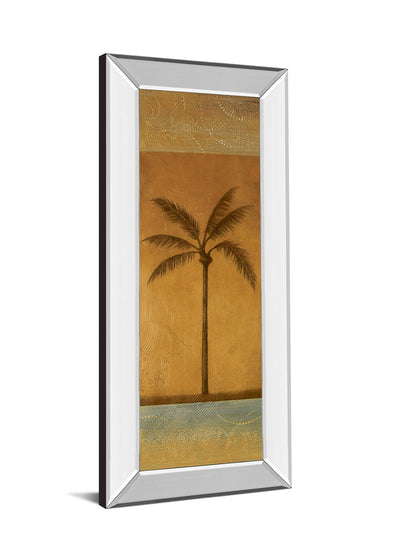 Golden Palm I By Jordan Grey - Mirror Framed Print Wall Art - Light Brown