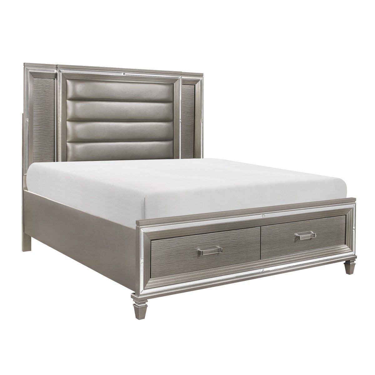 Tamsin - Platform Bed With Footboard Storage, LED Lighting
