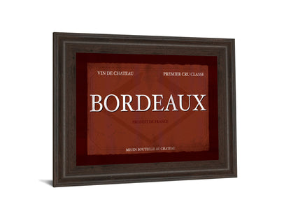 Bordeaux By Paola Viveiros - Framed Print Wall Art - Dark Red