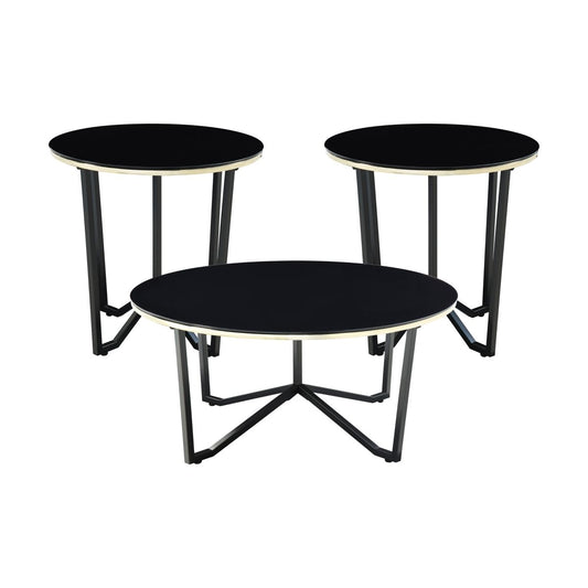 Amara - 3 Piece Pack Occasional Set - Black
