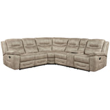 Shelton - 3 Piece Manual Reclining Sectional - Brown