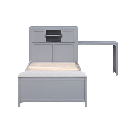 Sloane - Bookcase Bed With Hidden Desk, Stool And Storage Bench