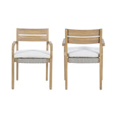 Arden - Wood And Wicker Patio Dining Chair (Set of 2) - Natural / Brown