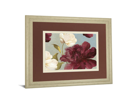 Deep Peonies Il By Asia Jensen - Framed Print Wall Art - Dark Red