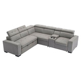Farrah - 3 Piece Sectional With Adjustable Headrests - Light Gray