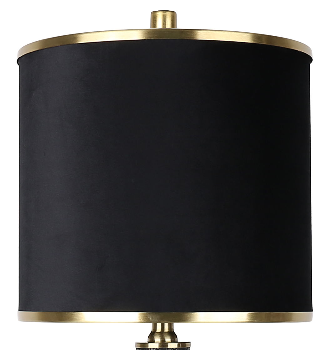 Midnight Regent - 27 X 11 - Pu Leather Table Lamp (Set of 2) - Black Pu Gator Leather