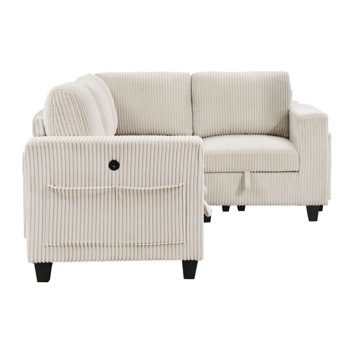 Walterboro - Sectional With Storage, Storage Pouches And Charging Ports