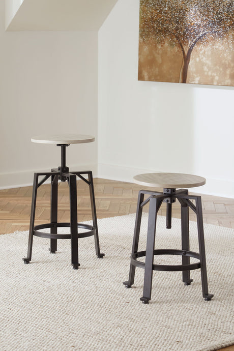 Karisslyn - Swivel Stool (Set of 2) - Whitewash / Black