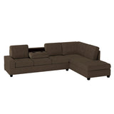 Maston - 3 Piece Reversible Sectional With Drop-Down Cup Holders And Storage Ottoman