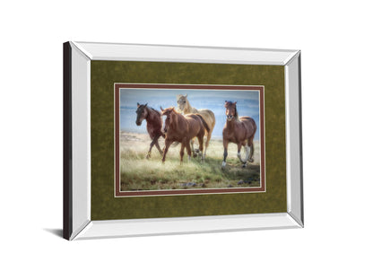 Morning Stroll By Wendy Caro - Mirror Framed Print Wall Art - Light Brown