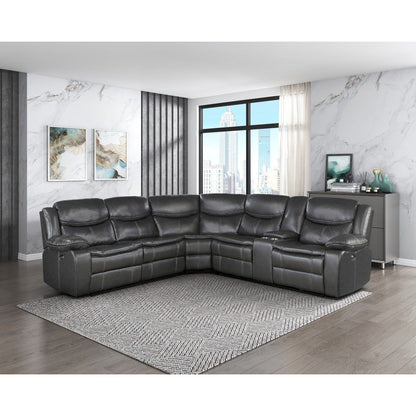 Fargo - (3) 3 Piece Power Reclining Sectional With Right Console - Dark Gray