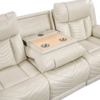 Huron - Power Double Reclining Sofa With Center Drop-Down Cup Holders, Wireless Charger, Magazine Bag, LED And Charging Ports