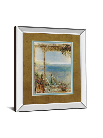 Ocean Retreat Il By Stiles - Mirror Framed Print Wall Art - Light Brown
