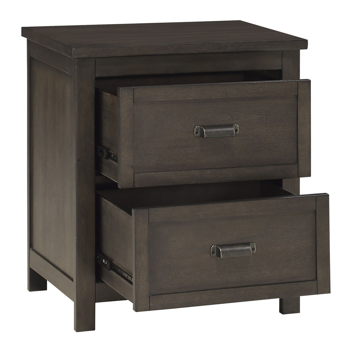 Hebron - 4 Piece Set (Queen Bed, Nightstand, Dresser, Mirror) - Dark Brown / Beige