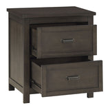 Hebron - 4 Piece Set (Queen Bed, Nightstand, Dresser, Mirror) - Dark Brown / Beige