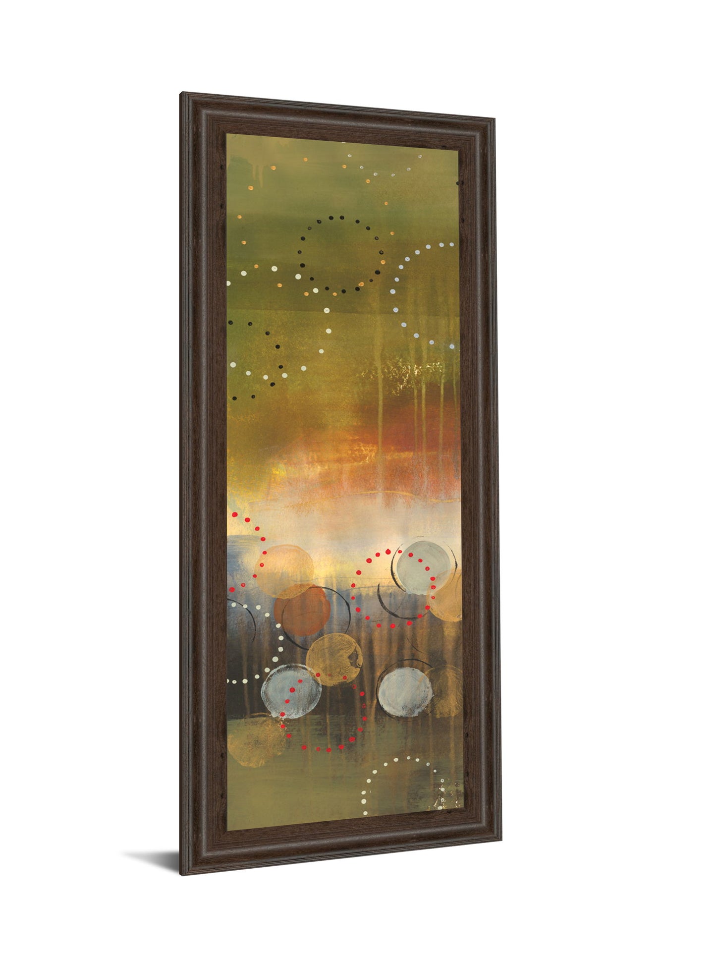 Circles In Panel I By Jeni Lee - Framed Print Wall Art - Light Brown