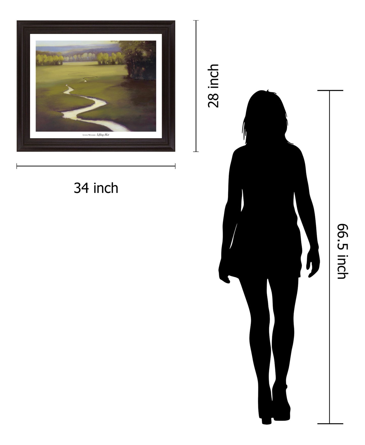 Golden Meadow Path - 28" x 34" Framed Wall Art - Green