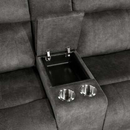 Muncie - Double Reclining Loveseat With Center Console - Brownish Gray