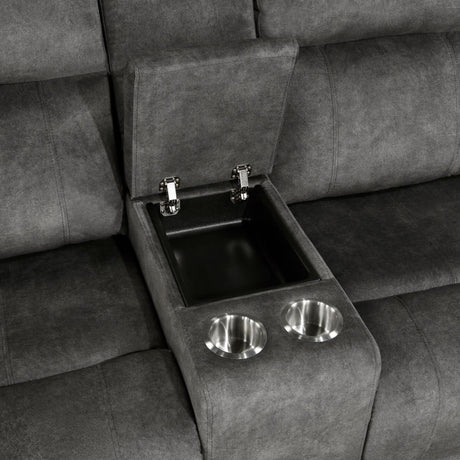 Muncie - Double Reclining Loveseat With Center Console - Brownish Gray