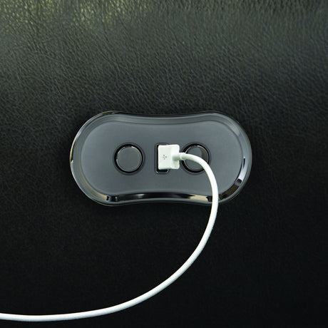 Bosa - Leather Power Reclining Loveseat - Charcoal