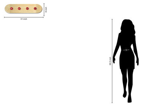 Crimson Wheels Board - 8" x 31" Wall Mounted Coat Rack - Beige