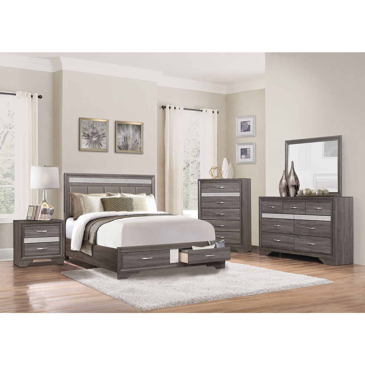 Luster - Platform Bed With Footboard Storage