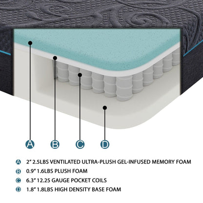 Mira - 11" Gel Infused Memory Foam Hybrid Mattress