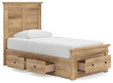 Makidern - Panel Storage Bed With 2 Under Bed Storage Units