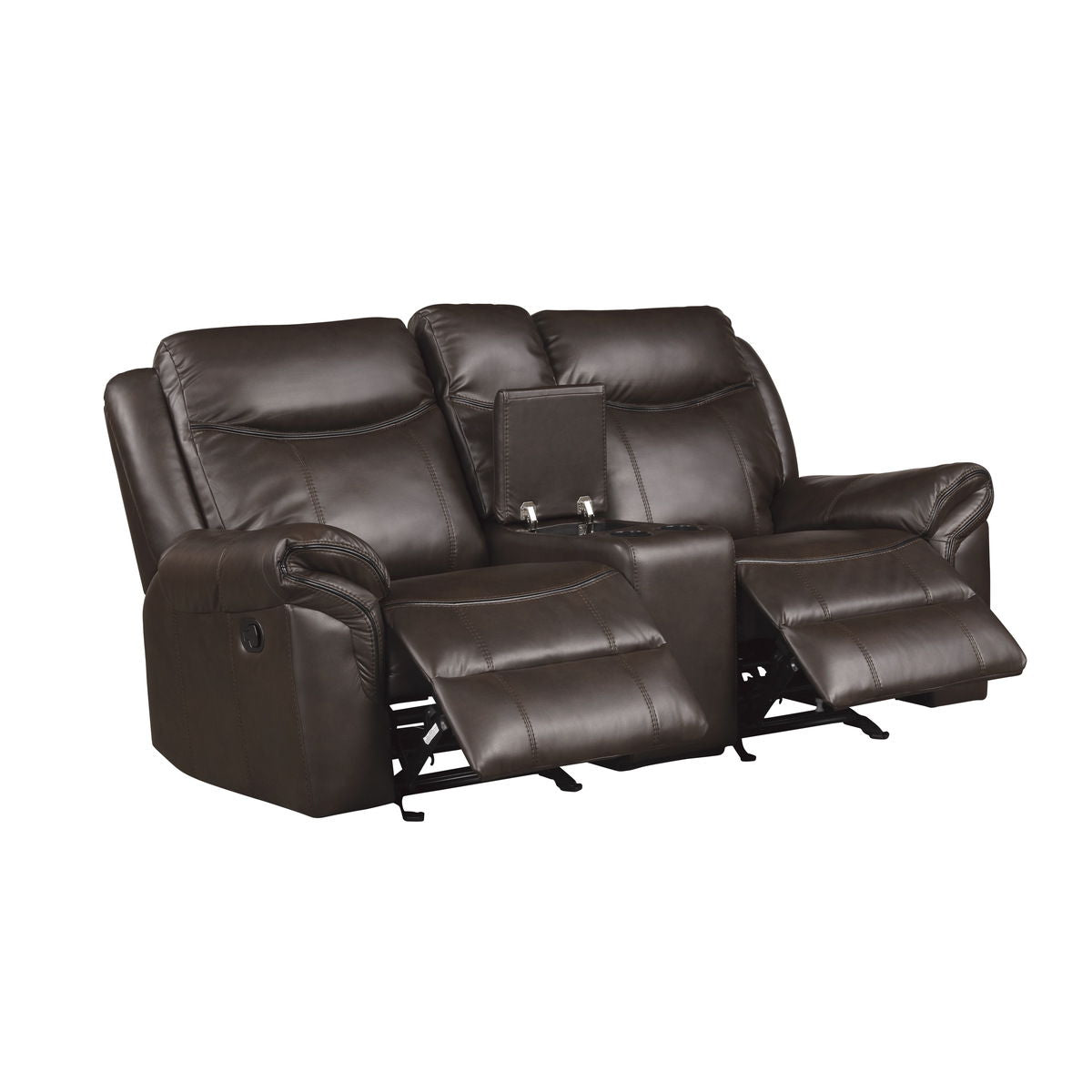 Aram - Double Glider Reclining Loveseat With Center Console, Receptacles And USB Ports