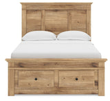 Makidern - Panel Storage Bed With 2 Under Bed Storage Units