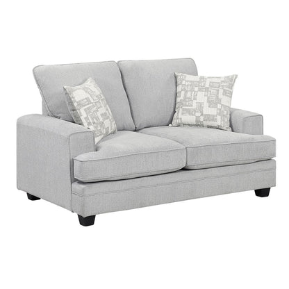 Sarah - Sofa & Loveseat - Pearl Silver